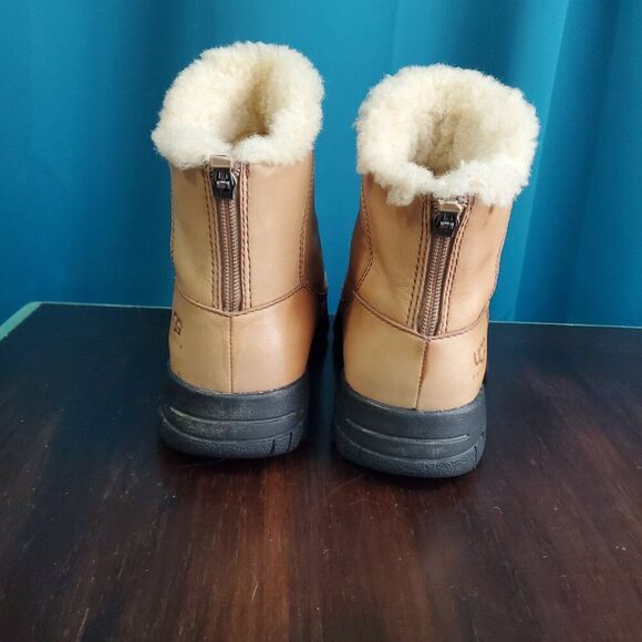 Vintage Leather & Sheep Skin Ugg Zip-up & Slip-in Boots w/Non-Slip soles  6 - Picture 5 of 15